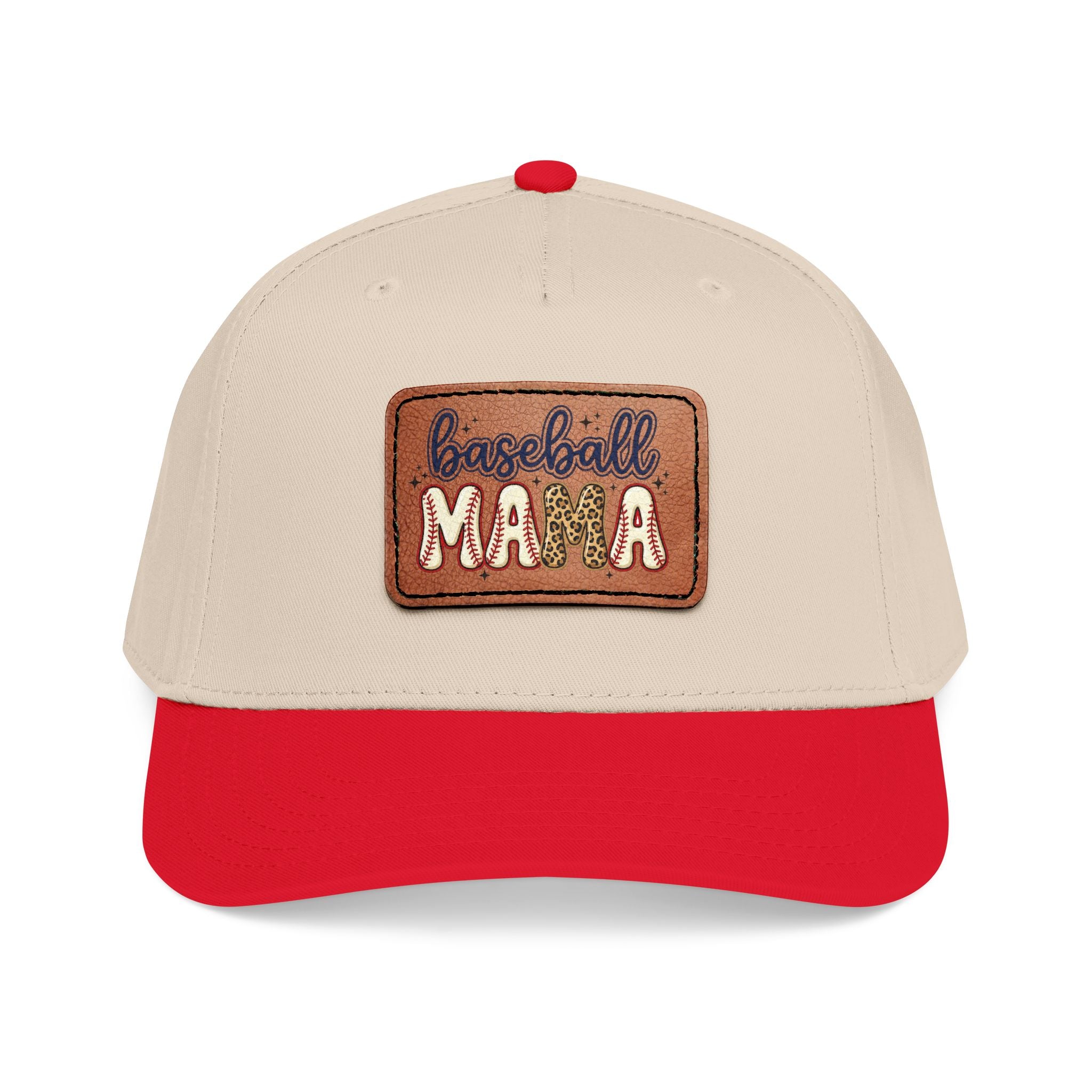 Mid Profile Baseball Cap with Leather Patch (Rectangle)