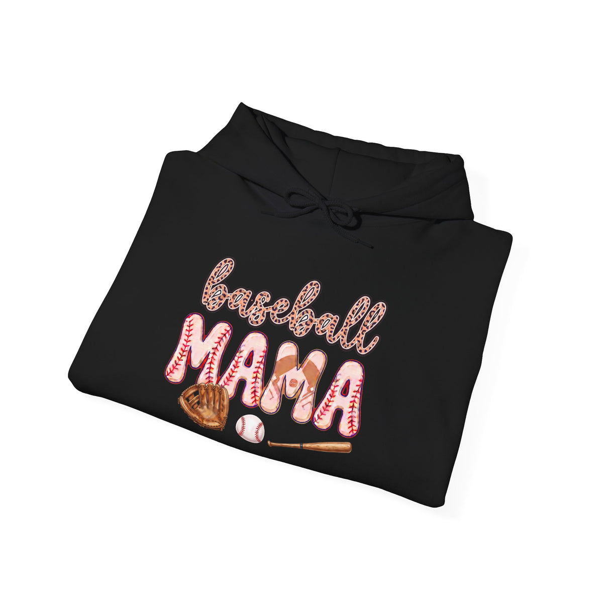 Baseball Mama Hoodie – Cute Glove & Bat Design for Sports Moms, Mother’s Day Gift