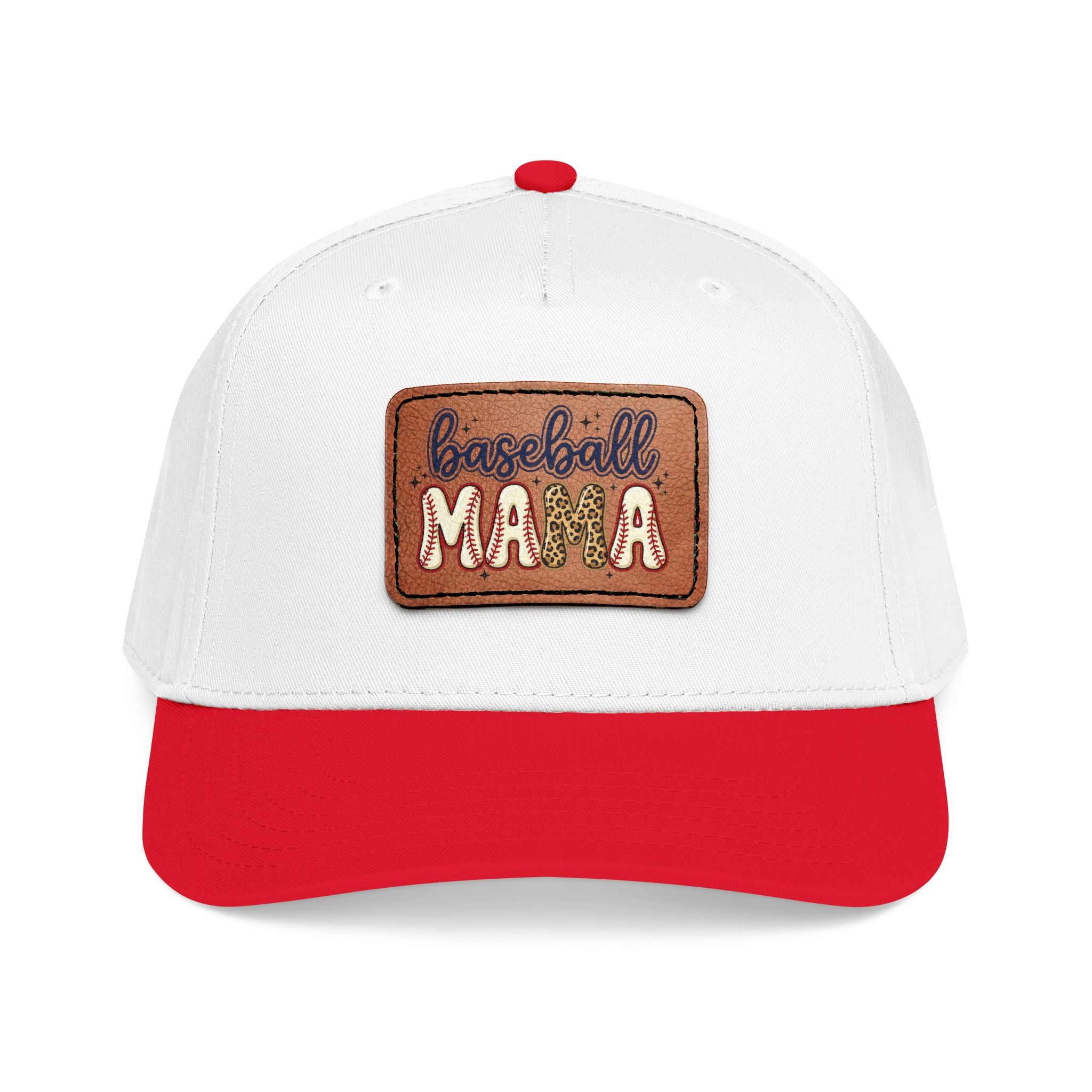 Mid Profile Baseball Cap with Leather Patch (Rectangle)