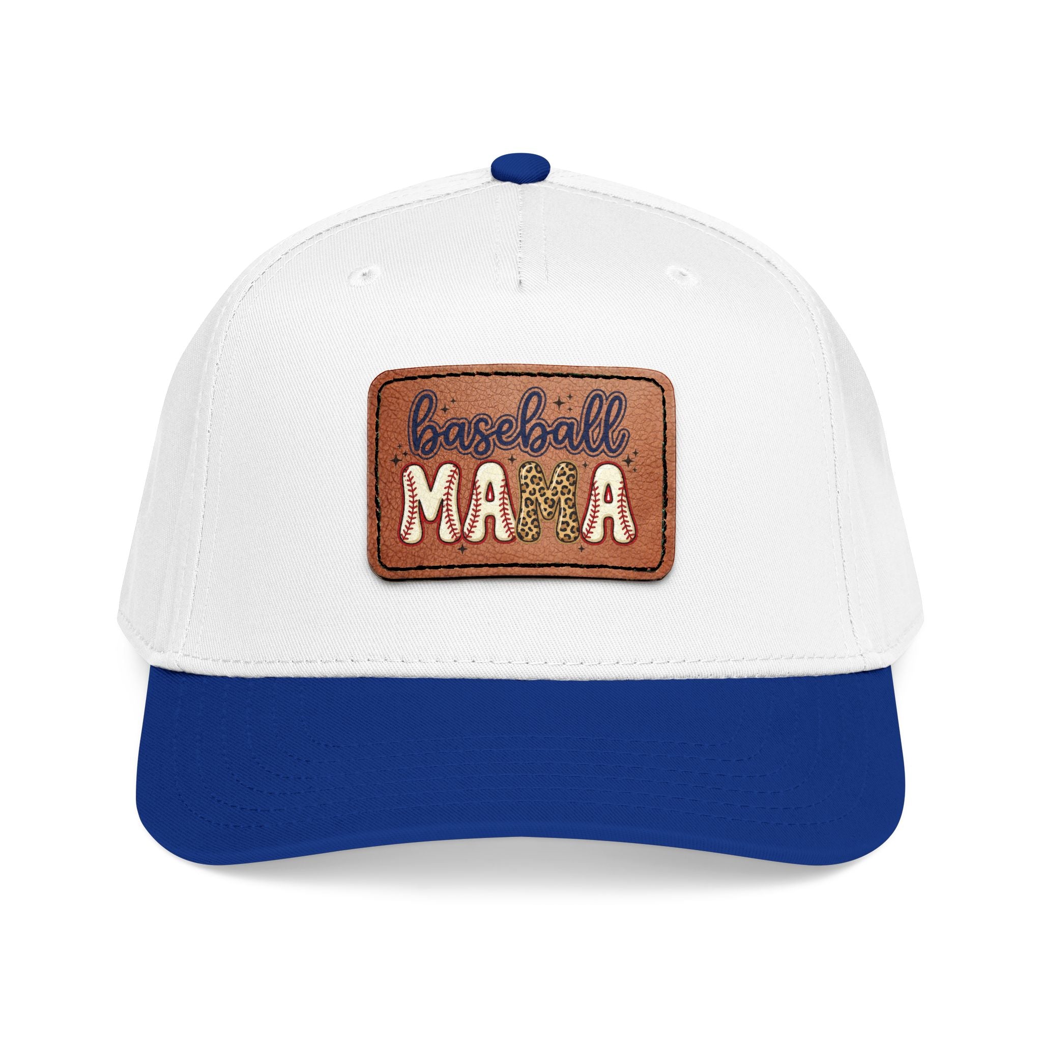 Mid Profile Baseball Cap with Leather Patch (Rectangle)