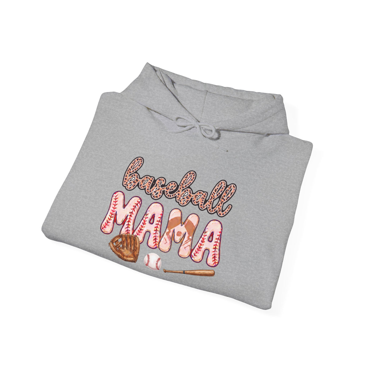 Baseball Mama Hoodie – Cute Glove & Bat Design for Sports Moms, Mother’s Day Gift