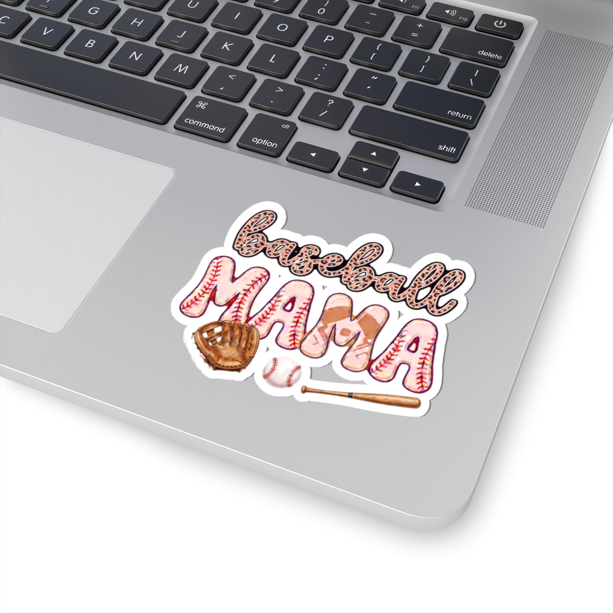 Baseball Mama Sticker — Kiss-Cut Vinyl Decal with Glove, Bat & Ball