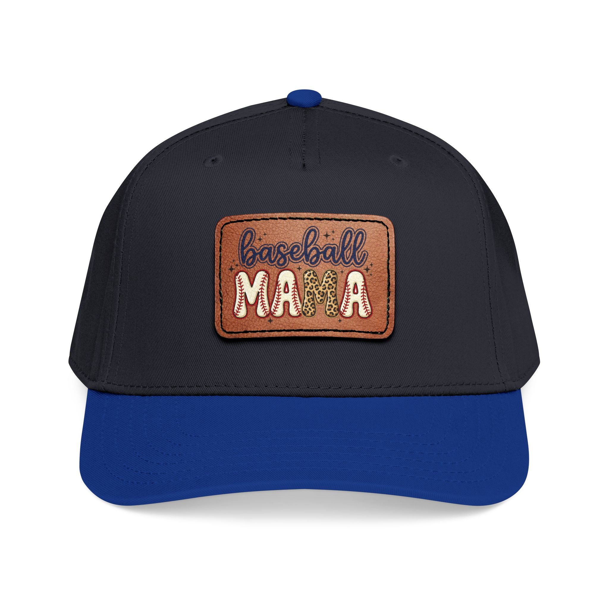Mid Profile Baseball Cap with Leather Patch (Rectangle)