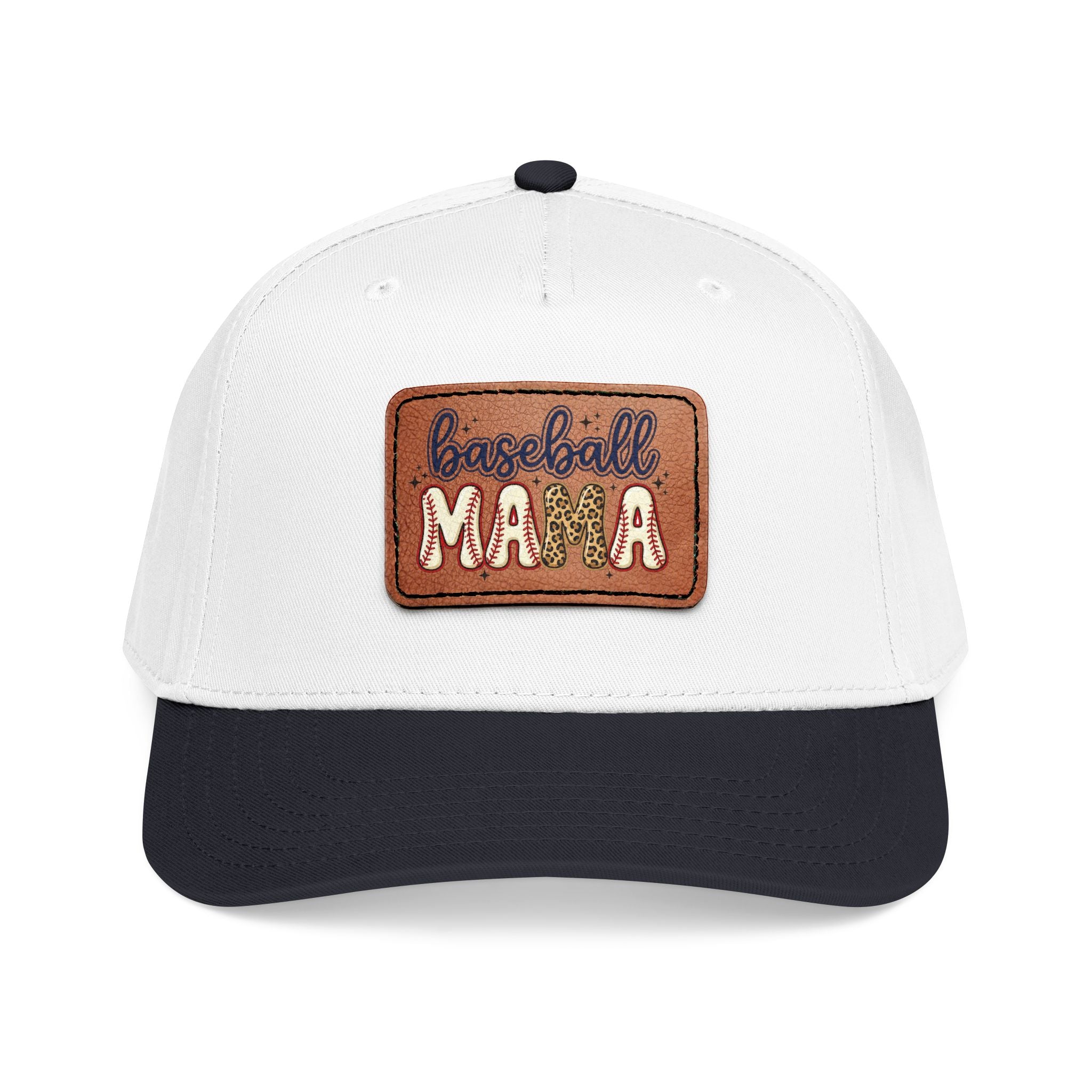 Mid Profile Baseball Cap with Leather Patch (Rectangle)