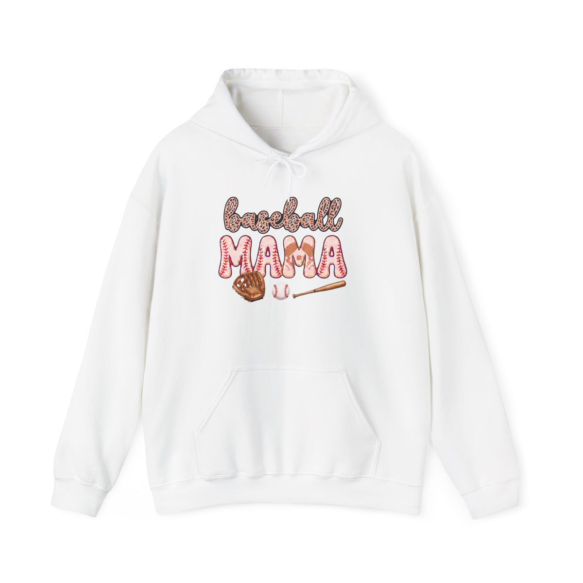 Baseball Mama Hoodie – Cute Glove & Bat Design for Sports Moms, Mother’s Day Gift