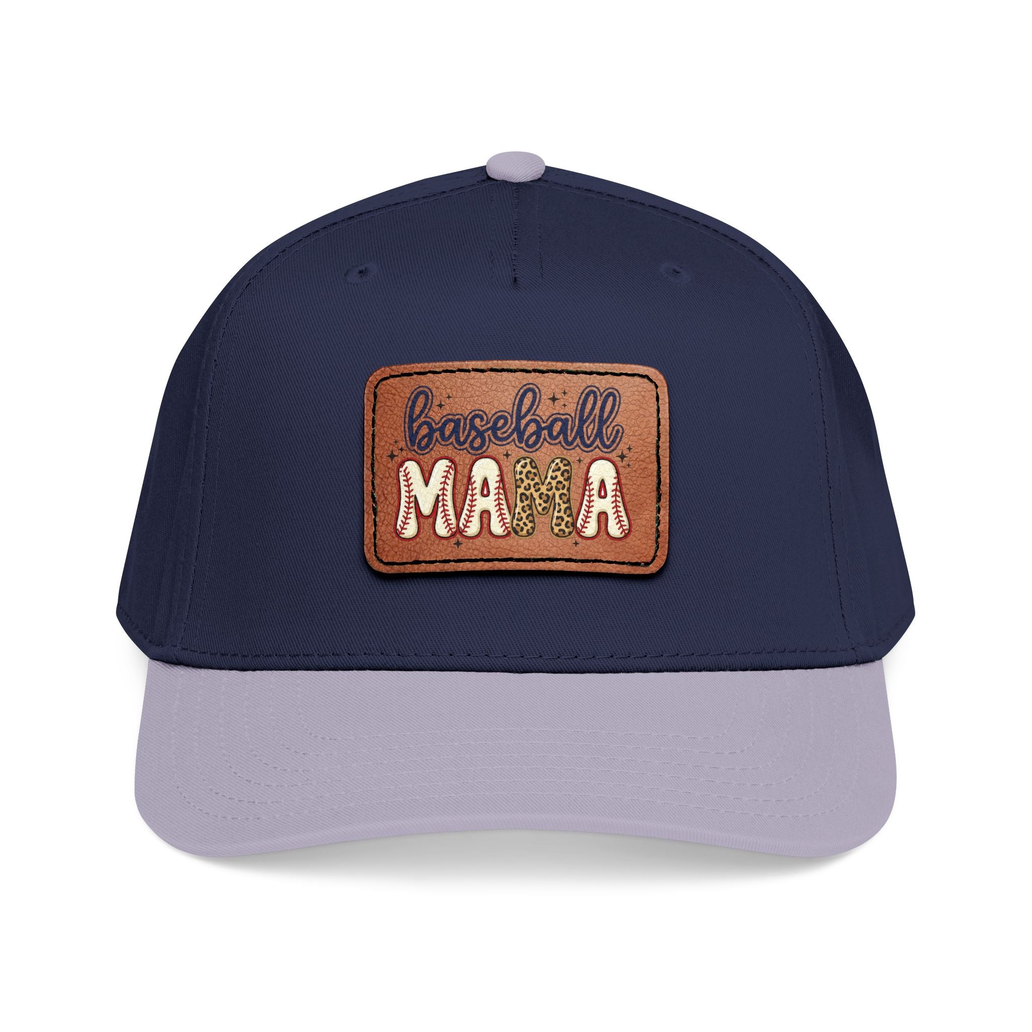 Mid Profile Baseball Cap with Leather Patch (Rectangle)