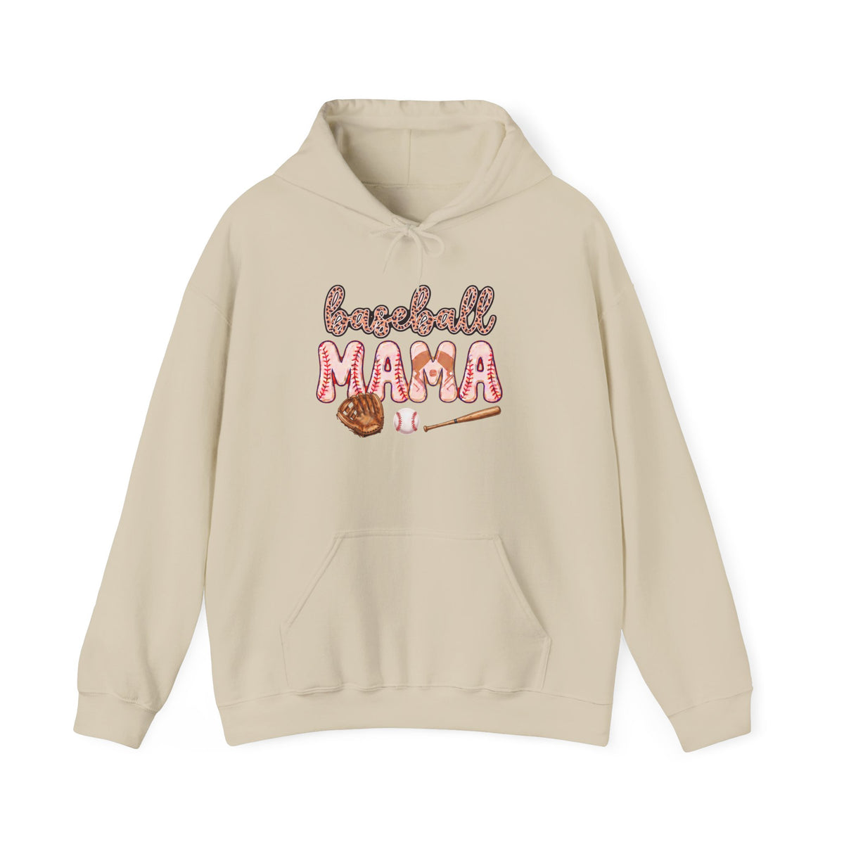 Baseball Mama Hoodie – Cute Glove & Bat Design for Sports Moms, Mother’s Day Gift