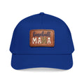 Mid Profile Baseball Cap with Leather Patch (Rectangle)