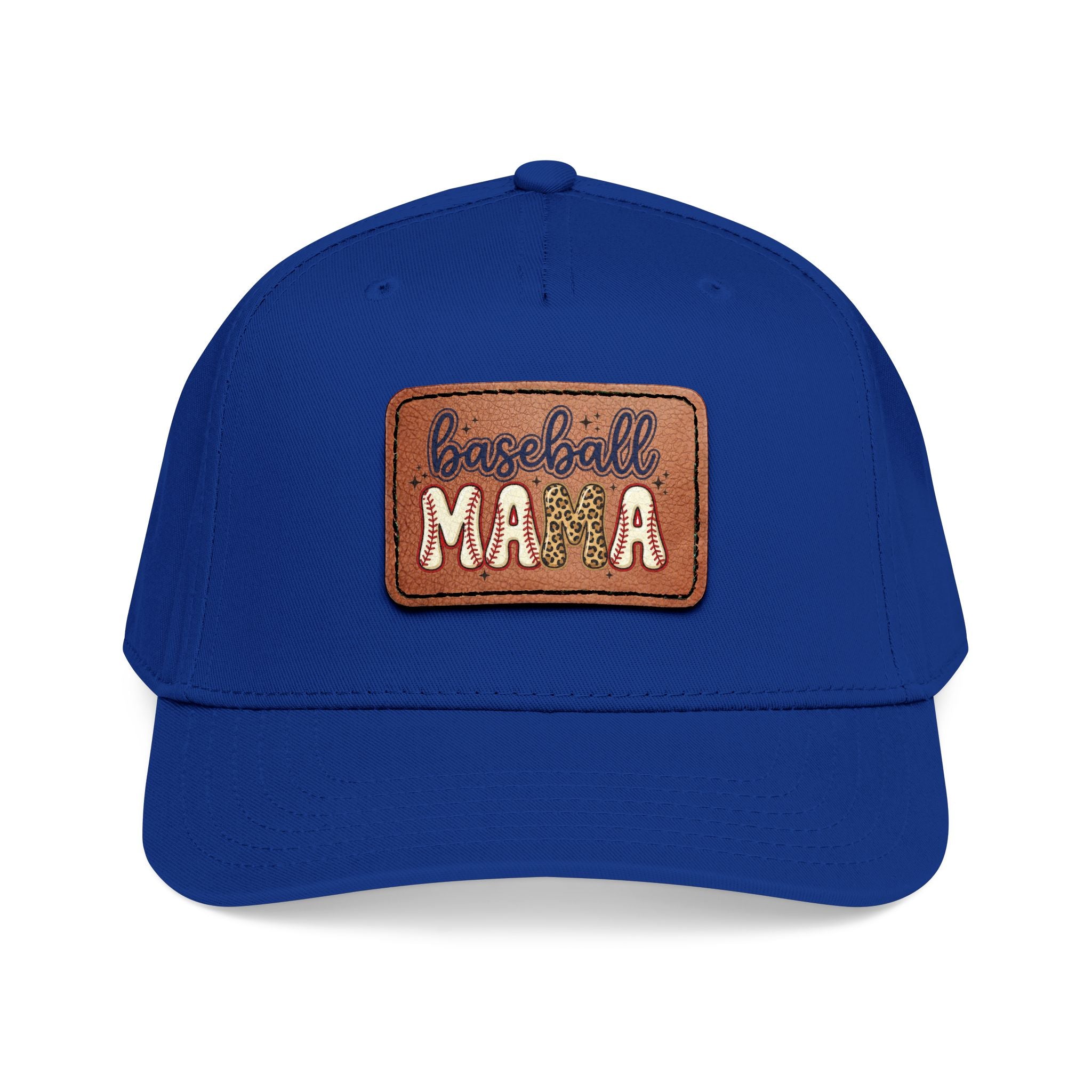 Mid Profile Baseball Cap with Leather Patch (Rectangle)