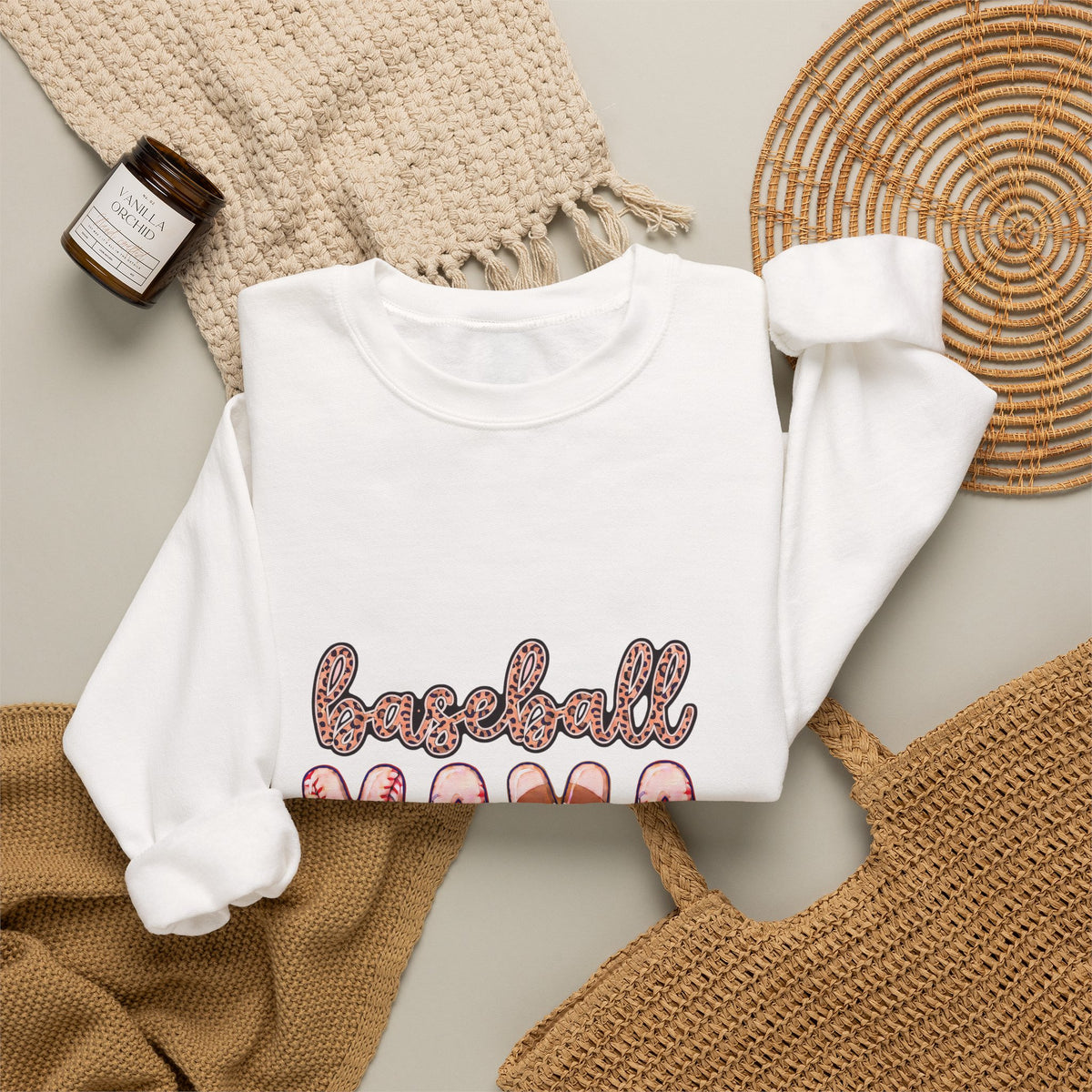 Baseball Mama Crewneck Sweatshirt — Mom Gift for Baseball Moms