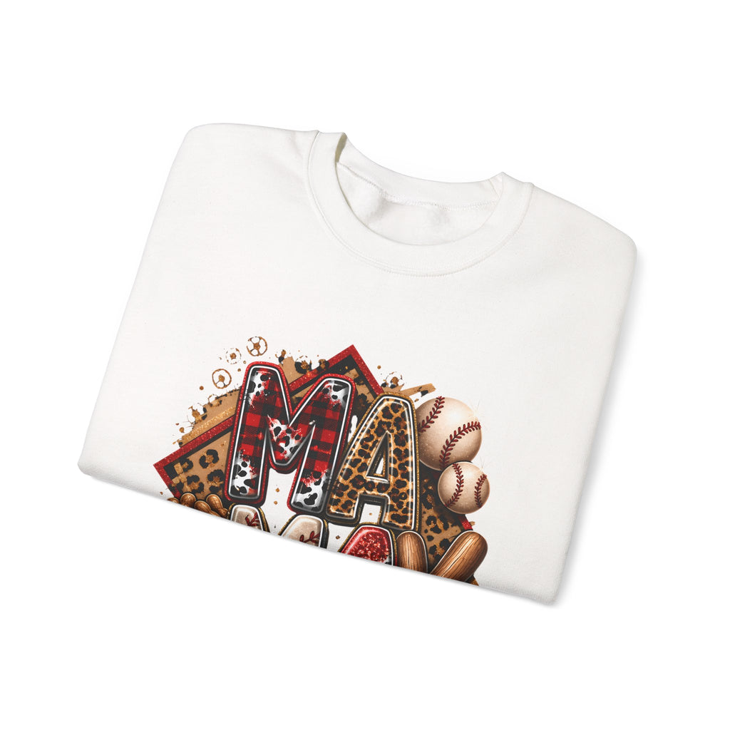 Mama Baseball Crewneck Sweatshirt — ‘MAMA’ Sports Mom Graphic