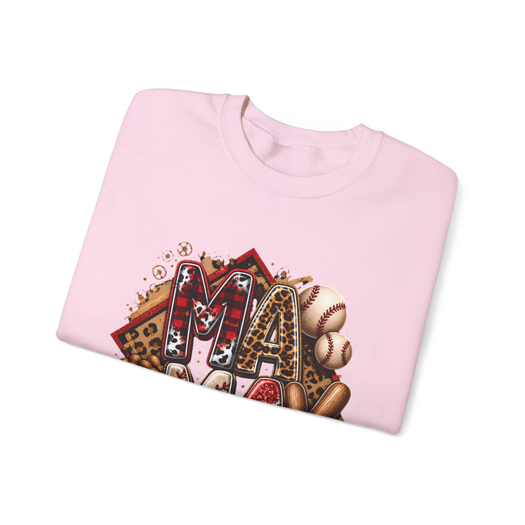 Mama Baseball Crewneck Sweatshirt — ‘MAMA’ Sports Mom Graphic