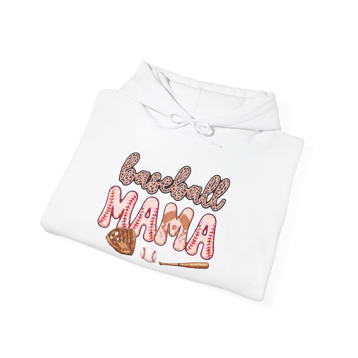 Baseball Mama Hoodie – Cute Glove & Bat Design for Sports Moms, Mother’s Day Gift