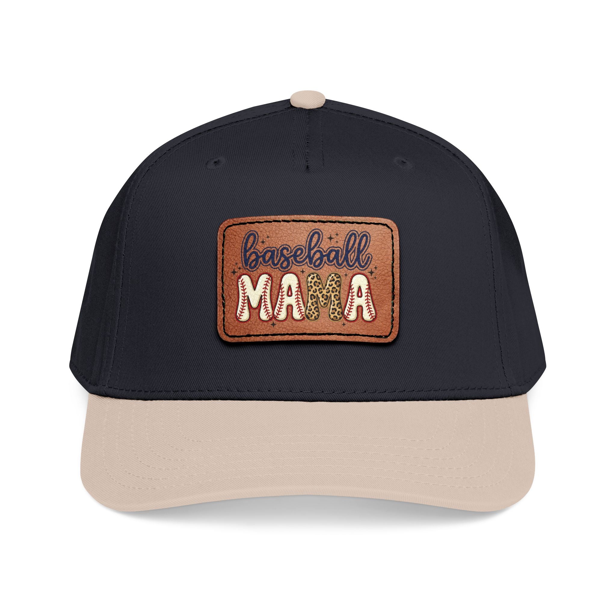 Mid Profile Baseball Cap with Leather Patch (Rectangle)