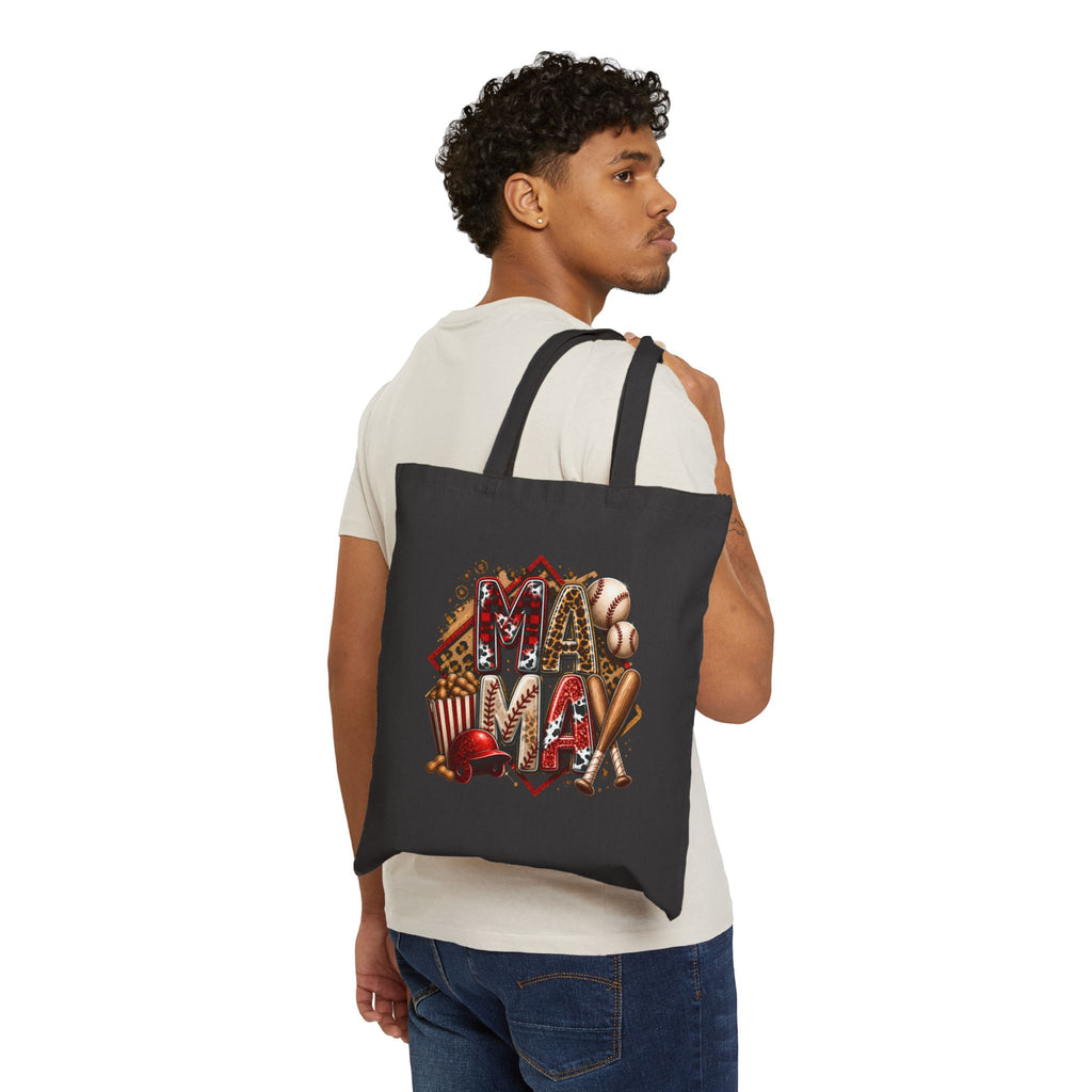 Mama Baseball Tote Bag – Vintage Sports Mom Cotton Canvas Tote