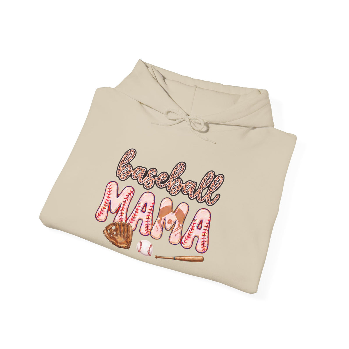 Baseball Mama Hoodie – Cute Glove & Bat Design for Sports Moms, Mother’s Day Gift