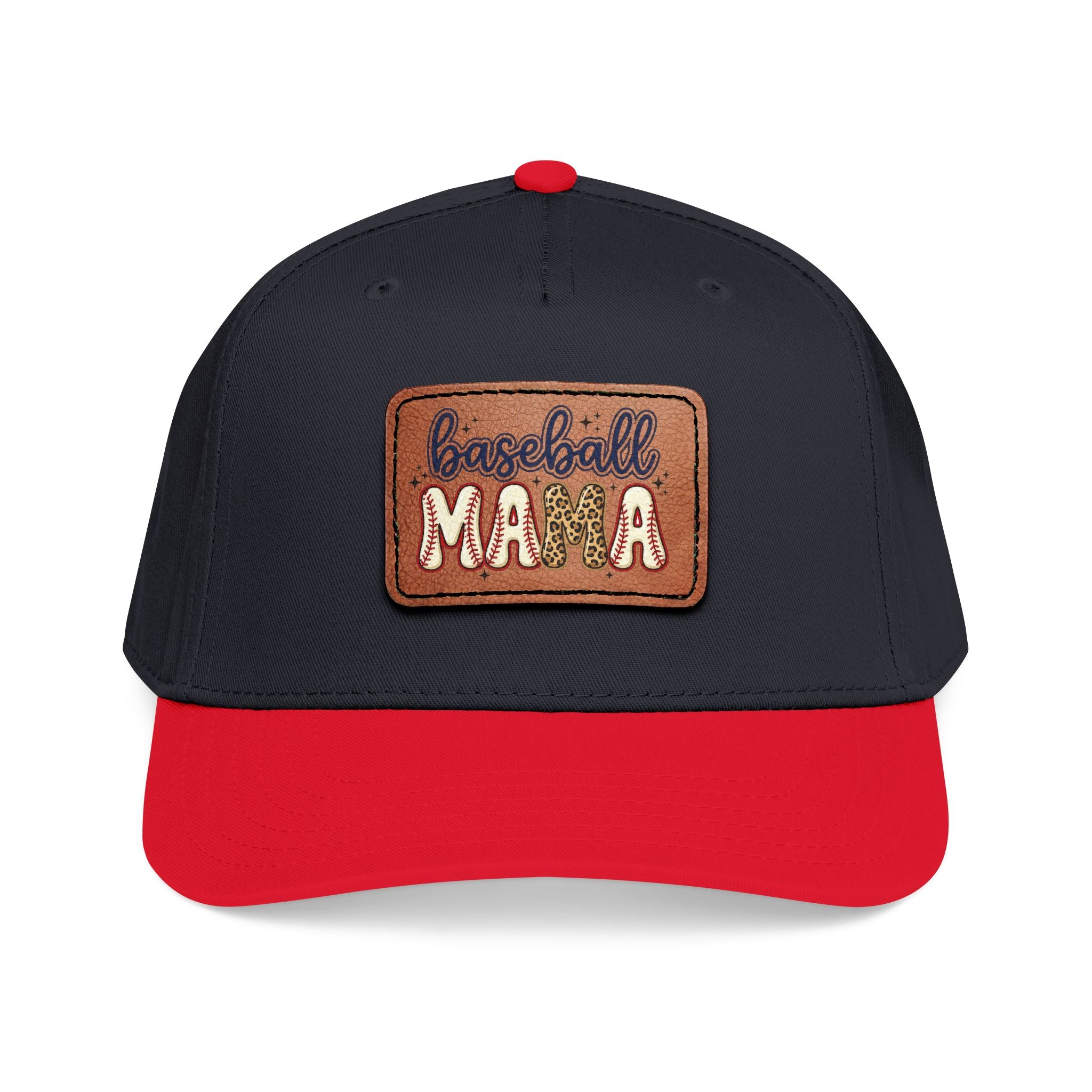 Mid Profile Baseball Cap with Leather Patch (Rectangle)