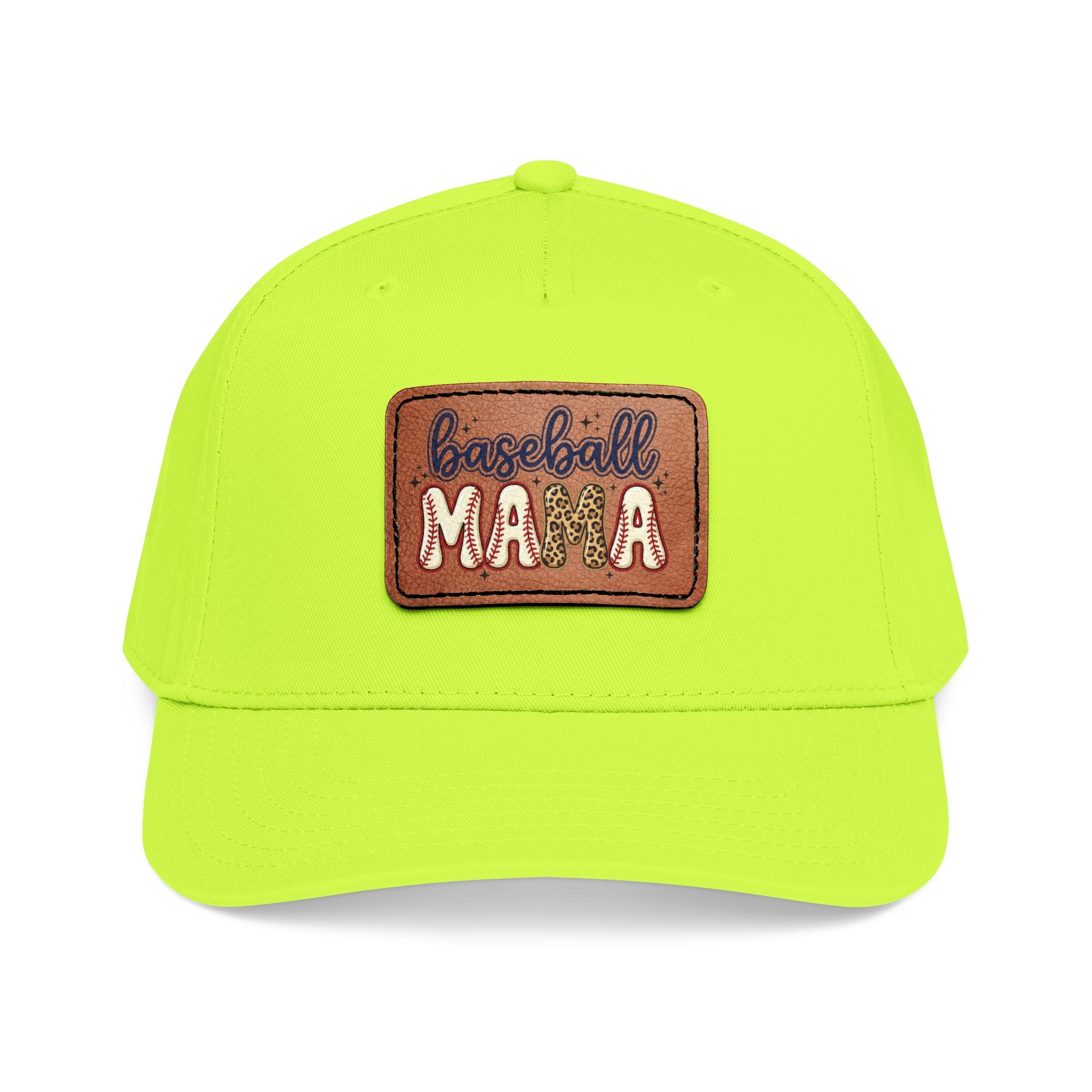 Mid Profile Baseball Cap with Leather Patch (Rectangle)