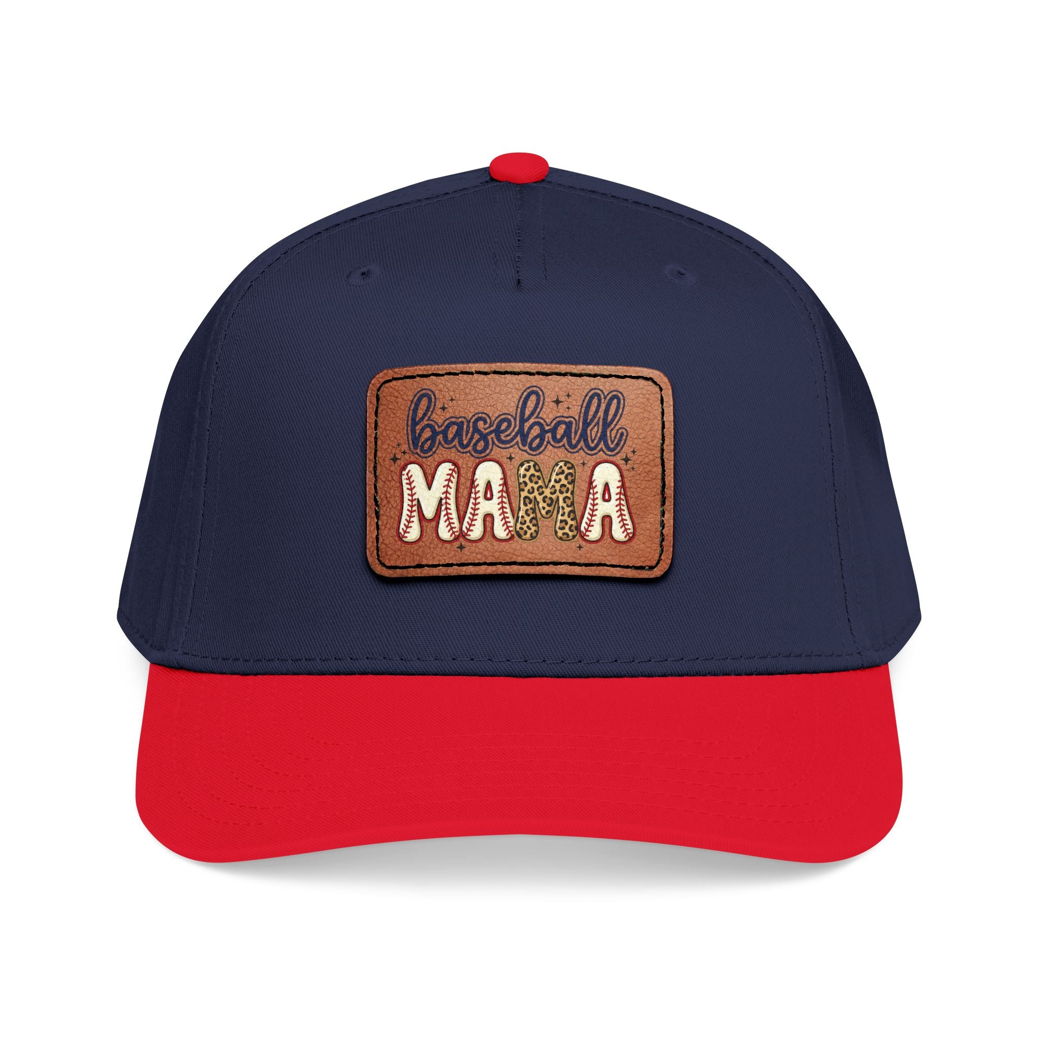 Mid Profile Baseball Cap with Leather Patch (Rectangle)