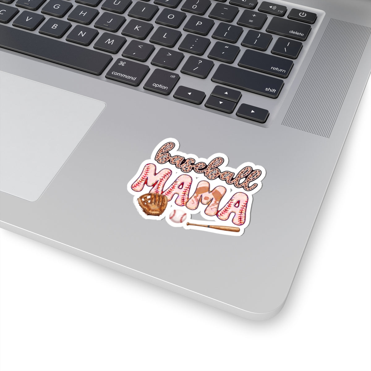 Baseball Mama Sticker — Kiss-Cut Vinyl Decal with Glove, Bat & Ball