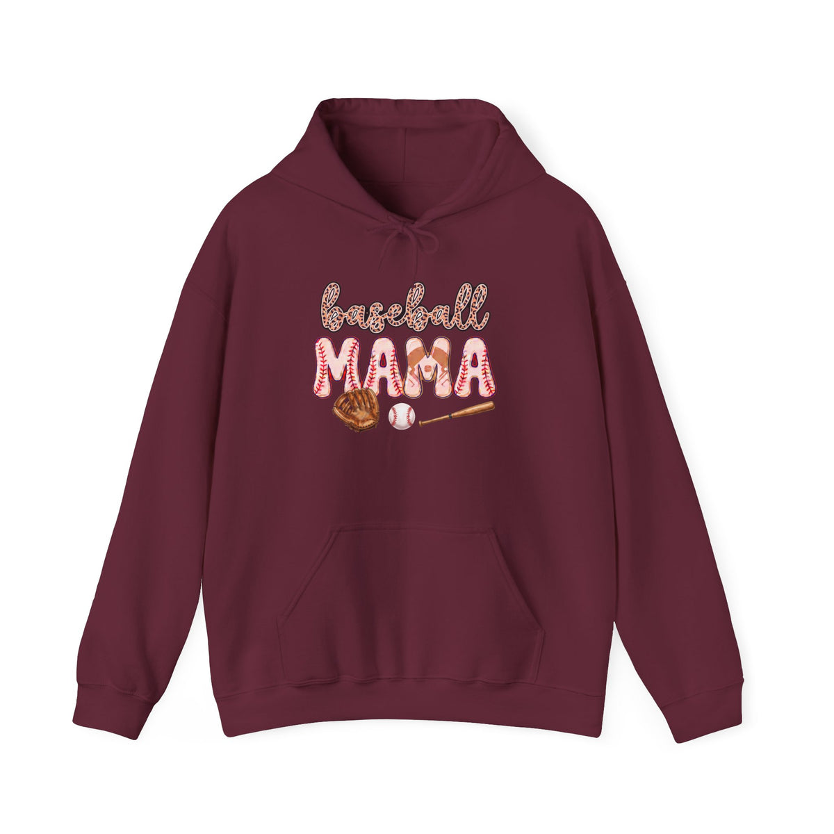 Baseball Mama Hoodie – Cute Glove & Bat Design for Sports Moms, Mother’s Day Gift