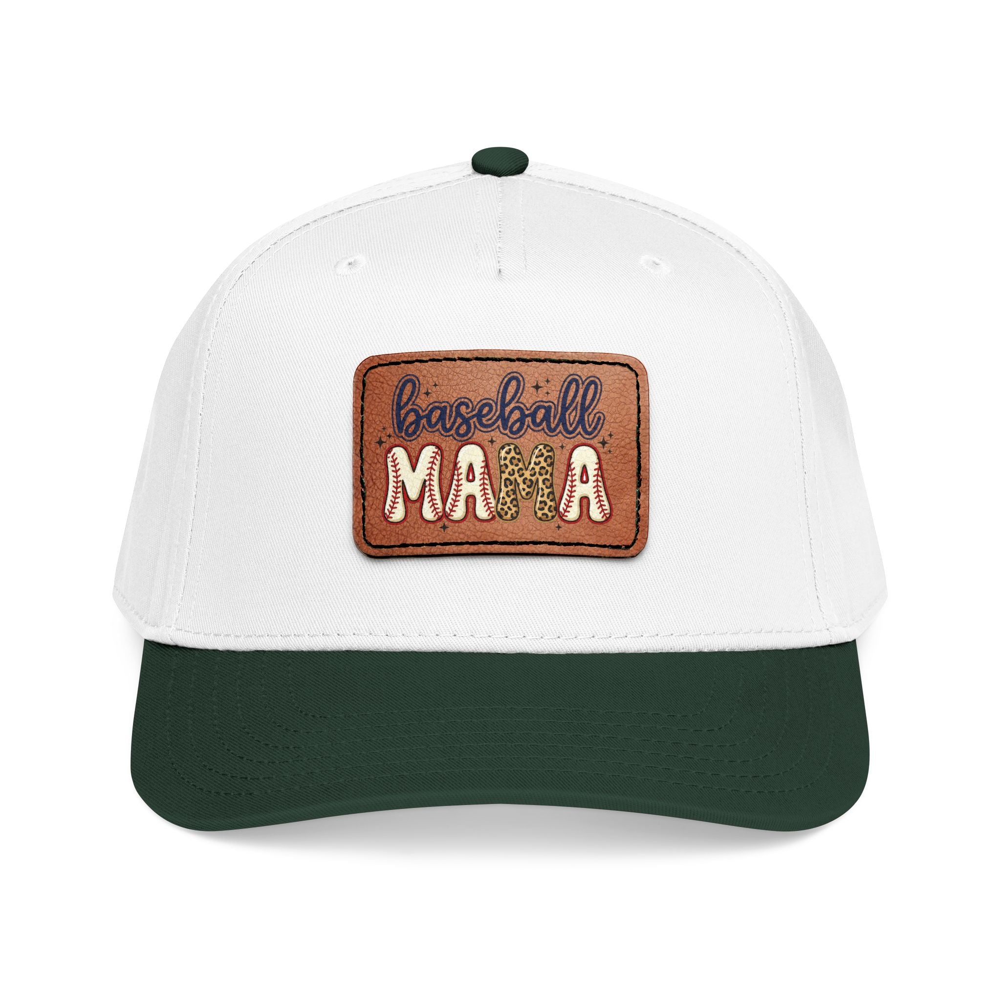 Mid Profile Baseball Cap with Leather Patch (Rectangle)